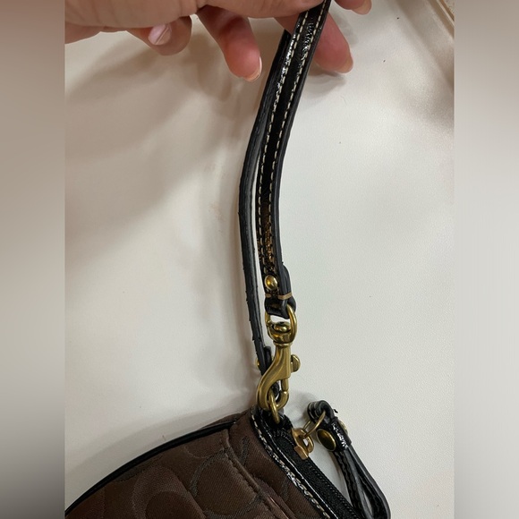 COACH gently used wristlet in brown/black - Picture 2 of 8